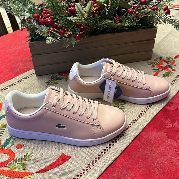Lacoste Blush Pink Sneakers Sz 7.5 - Picture 3 of 10